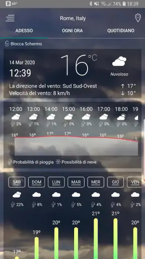 App di previsioni del tempo screenshot