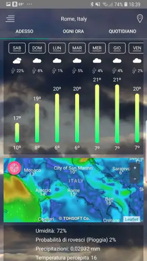 App di previsioni del tempo screenshot
