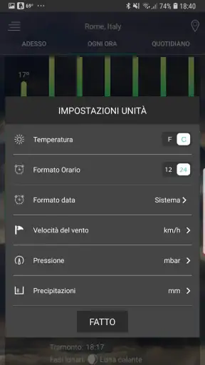 App di previsioni del tempo screenshot