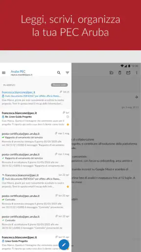 Aruba PEC screenshot