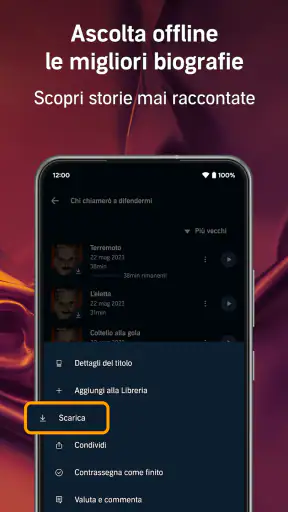 Audible: audiolibri e podcast screenshot