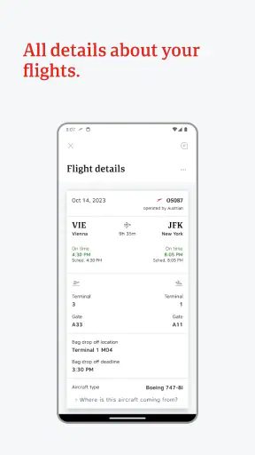 Austrian Airlines screenshot