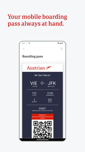 Austrian Airlines screenshot