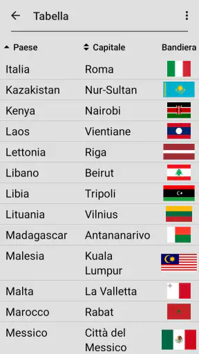 Bandiere degli stati del mondo screenshot