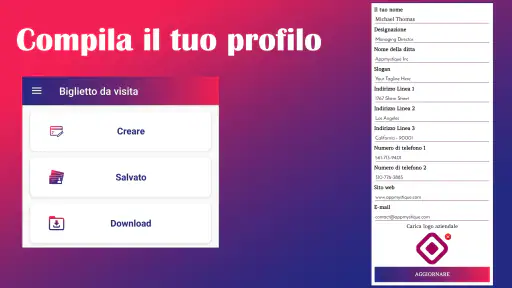 Biglietto da visita screenshot