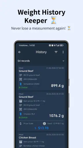 Bilancia digitale intelligente screenshot