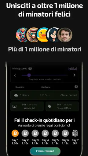 Bitcoin Mineraggio Cloud screenshot