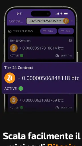 Bitcoin Mineraggio Cloud screenshot