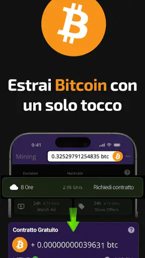 Bitcoin Mineraggio Cloud screenshot