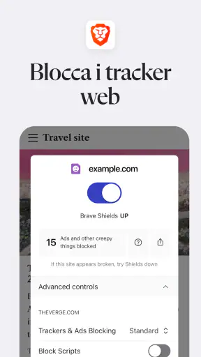 Brave Browser Web VPN Privato screenshot