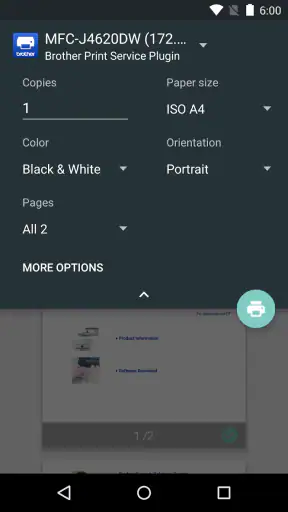 Brother Print Service Plugin screenshot