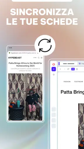Browser Opera con AI screenshot
