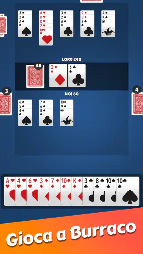 Burraco classico carte online screenshot