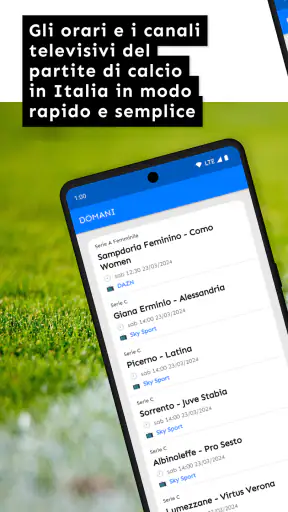 Calcio e TV: Le partite in TV screenshot
