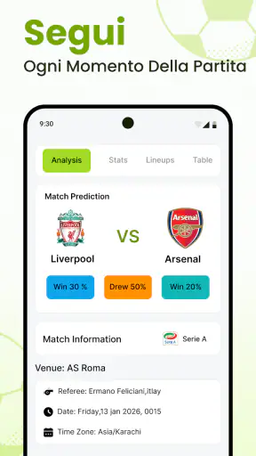 Calcio in diretta - Partite screenshot
