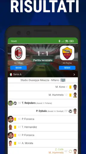 Calcio in diretta Serie A screenshot
