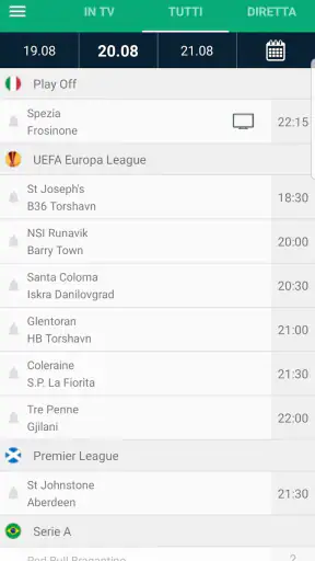 Calcio in TV e Livescore screenshot