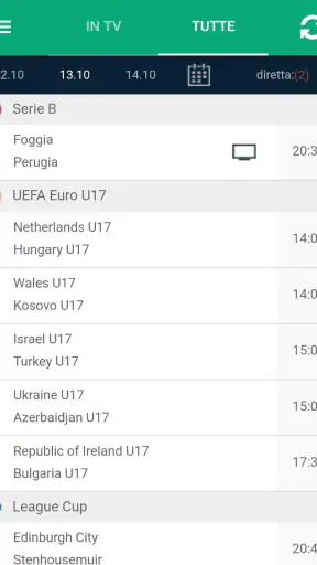 Calcio in TV e Livescore screenshot