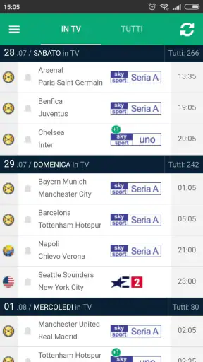 Calcio in TV e Livescore screenshot