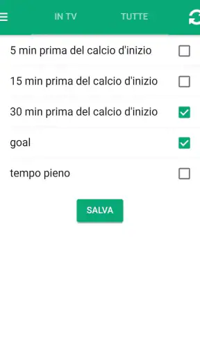 Calcio in TV e Livescore screenshot