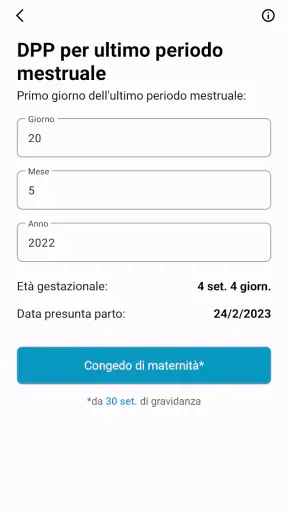 Calcolatrice Ostetrica screenshot