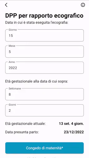 Calcolatrice Ostetrica screenshot