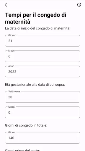 Calcolatrice Ostetrica screenshot