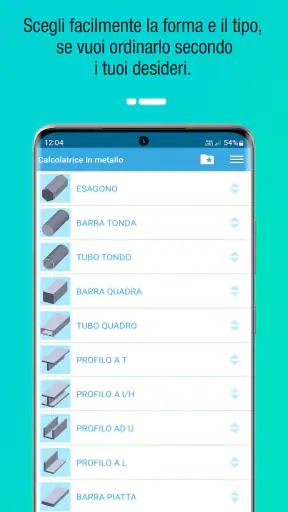 Calcolatrice Peso Metallo screenshot