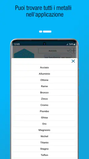 Calcolatrice Peso Metallo screenshot