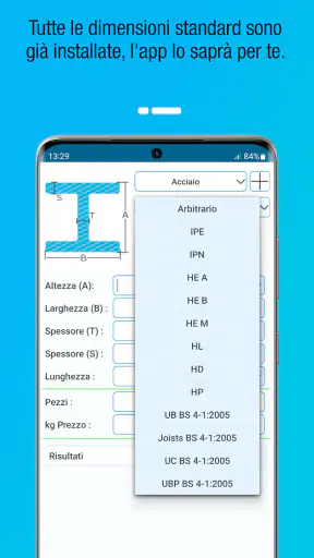 Calcolatrice Peso Metallo screenshot