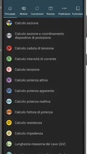 Calcoli Elettrici screenshot