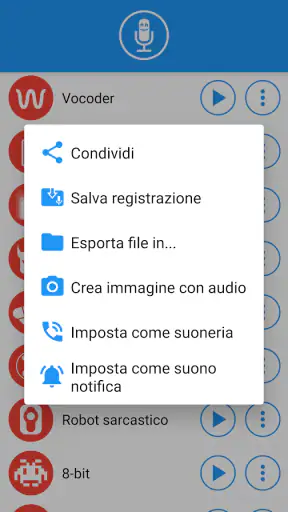 Cambiare la voce con effetti screenshot