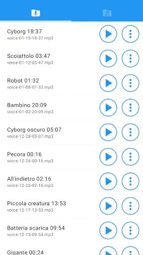 Cambiare la voce con effetti screenshot