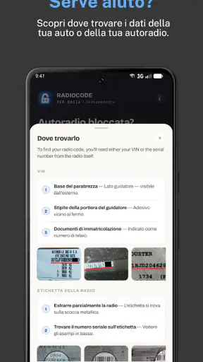 Codice Radio Dacia screenshot