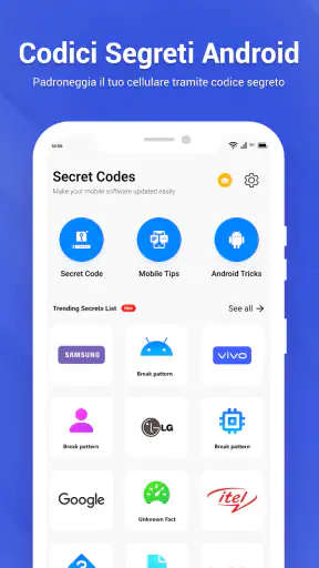 Codici segreti e hack mobili screenshot