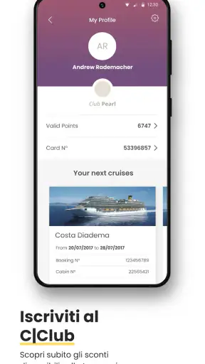 Costa Crociere screenshot