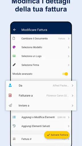 Crea fatture-preventivi in PDF screenshot