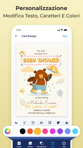 Creatore Inviti e Design Carte screenshot