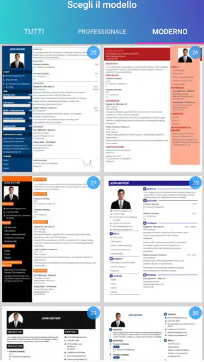 Curriculum vitae, CV Europeo screenshot
