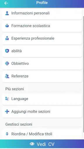 Curriculum vitae, CV Europeo screenshot