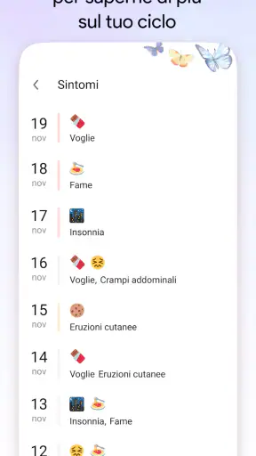 Diario del ciclo mestruale screenshot