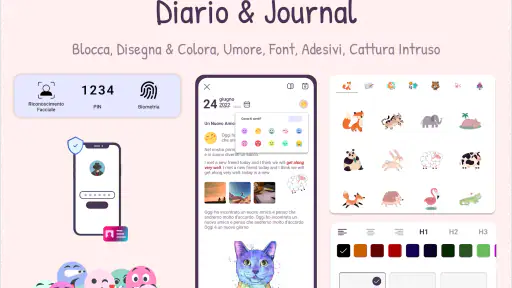 Diario, Note con Password screenshot