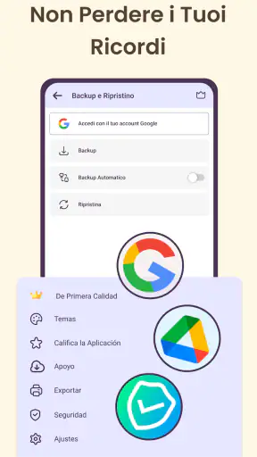 Diario, Note con Password screenshot