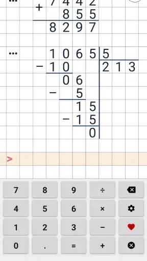 Divisioni in colonna screenshot