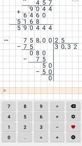 Divisioni in colonna screenshot