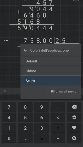 Divisioni in colonna screenshot