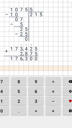 Divisioni in colonna screenshot