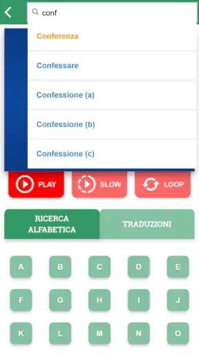 Dizionario LIS screenshot