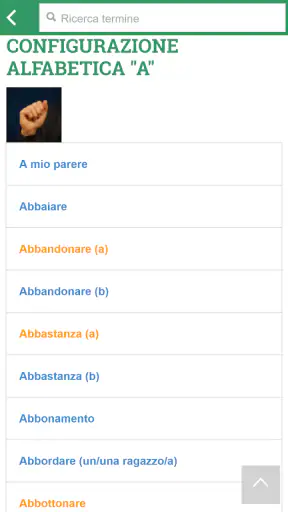 Dizionario LIS screenshot