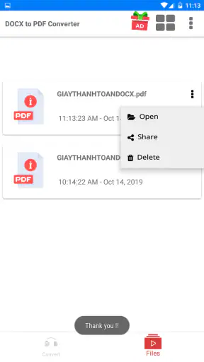 DOCX to PDF Converter screenshot